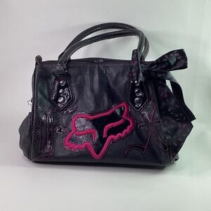 PURSE FOR ALT GIRLS: Vintage Y2K 90s Fox Racing Moto Punk Hot Pink Black Bow